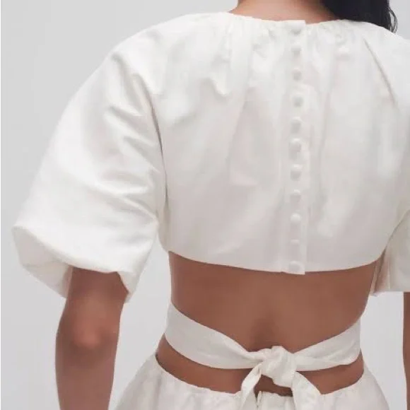 Aje Mimosa Cut Out Midi Dress - ivory - size 8 - Picture 7 of 7